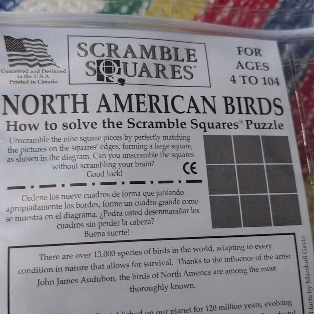 90s Vintage Scramble Squares North American Birds‎ Puzzle NIP
